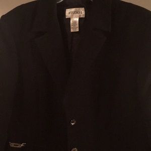 Black waist length blazer